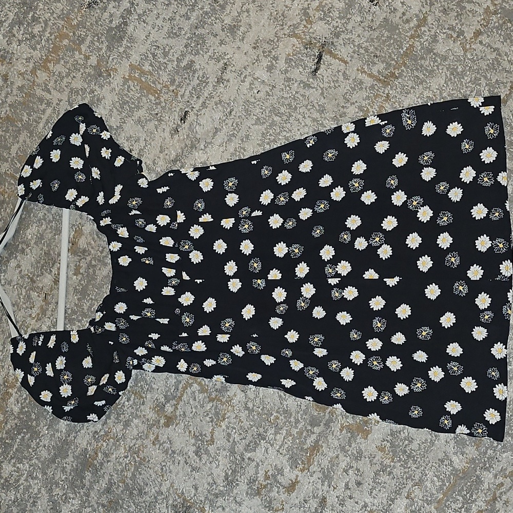 Bp Ditsy Floral Tie Front Minidress Medium - Picture 12 of 12